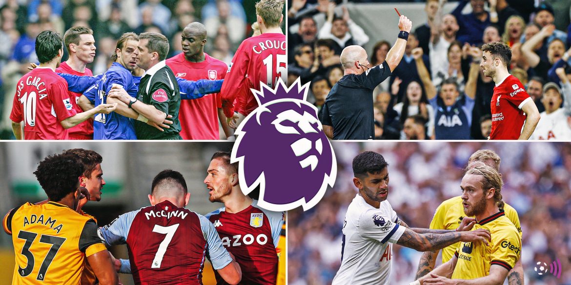 The 12 Premier League matches with the most yellow and red cards – list